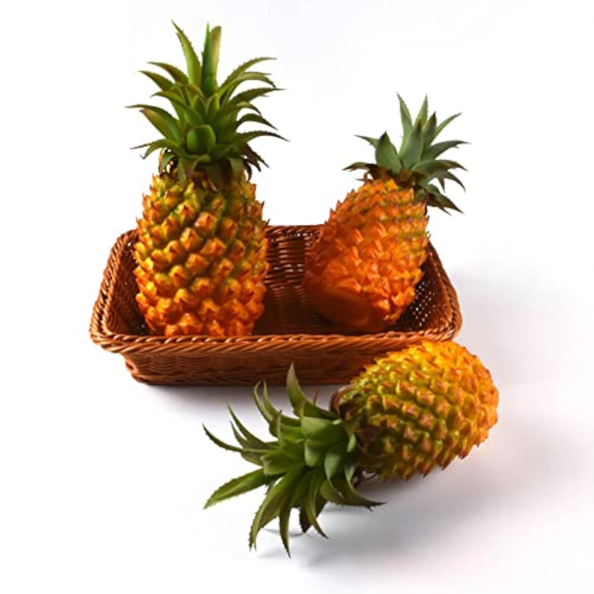 Modern Artificial Pineapple Fake Fruit Figurine, Yellow Decor