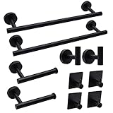 Bathroom Hardware Set, Matte Black Stainless Steel Bathroom Hardware Set, Including 16' Hand Towel...