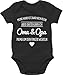 Statement Sprüche Baby - Oma und Opa um den Finger Wickeln - 3/6 Monate - Schwarz - Strampler oma und Opa - BZ10 - Baby Body Kurzarm für Jungen und Mädchen