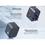 EPICKA Universal Travel Adapter, European Travel Plug Adapter - International Power Adapter Worldwide Charger with USB-C & 4 USB-A Ports, Travel Essentials for Italy, UK, Japan (TA-105, Space Grey) - Image 3