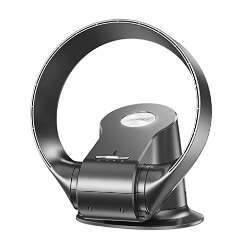 Bladeless Wall mounted Fan with Remote Control and Timer Electric Desk Fan with 8 speed Wind Speed 120° Angle Adjustment and 80° Swing Air Supply Black Color