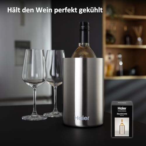 Haier HAWTB01 isolierter Weinkühler für Wein, Doppel Wand, Inox – Ansicht 2
