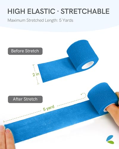 Image of FriCARE Self Adhesive Bandage Wrap, Medical Tape in First Aid Kit | Elastic Cohesive Bandages for Sports /Vet /Wrist Ankle Wounds, 2 Inches X 5 Yards, Latex-free 6 Rolls, Urban Pop