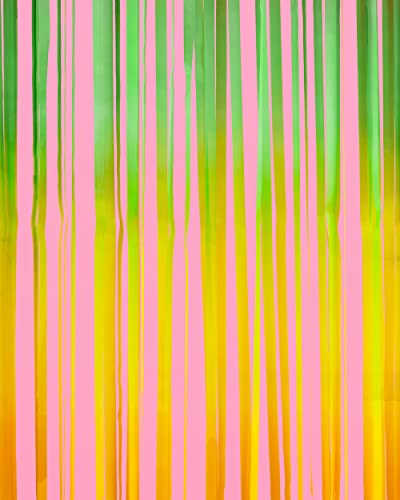 Image of xo, Fetti Party Decorations Rainbow Pastel Fringe Foil Curtain - Set of 2 | Bachelorette, Pride, Backdrop, Birthday, Photo Booth