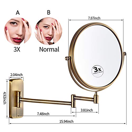 Miroir grossissement 5x double face extensible réglable 8 pouces - 3