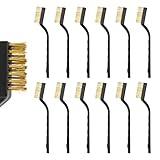 Homiladi 12 Stück Messingbürsten | Drahtbürste zum Entfernen von Rost | Langlebige Messingdrahtbürste für effektive Entfernung von Farbe und Kalk, Reinigung von Herd, Spüle, Schweißschlacke, Rost und