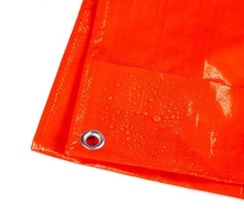 Image of Tarpaulin Sheet Waterproof Tirpal 160 GSM (9 x 12 Feet) Multipurpose Plastic Cover Tharpai for Truck, Home Roof, Rain (Orange /Yellow) (9X12 Orange TARPAULINE)