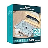 Vacuum Storage Bags with Electric Pump, Compression Packing Bags for Travel Luggage, Space Saver for Clothing Clothes Bedding Blankets Pillows, 28 Combo