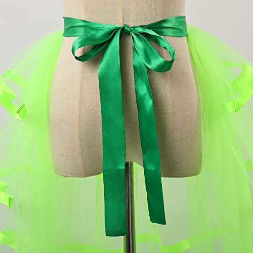 GRACEART Victorian Steampunk Tulle Bustle Vintage Tutu Belt Lace Underskirt Neo-Gothic Costume Green - Image 4