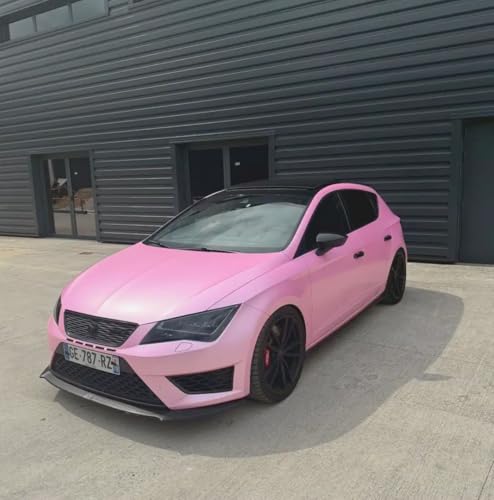 Image of WISDOM Light Pink Vinyl Car Wrap Air Release, Self Adhesive, Vehicle wrap Sheet for Automotive Bike DIY Exterior Interior Decoration (BUBBLGUM Pink, 20 Inch X 8 Feet)