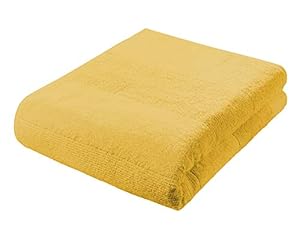 Sleepling 196775 Marina strandhanddoek, saunahanddoek, badhanddoek, 100% katoen 550 g/m², ophanglus, design met ingeweven strepen, Öko-Tex 100 standaard, 90 x 200 cm, geel