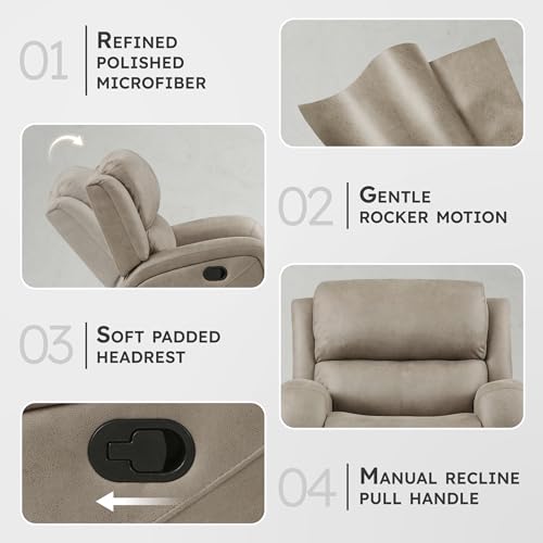 Sillón reclinable tapizado marrón cómodo miniatura 3