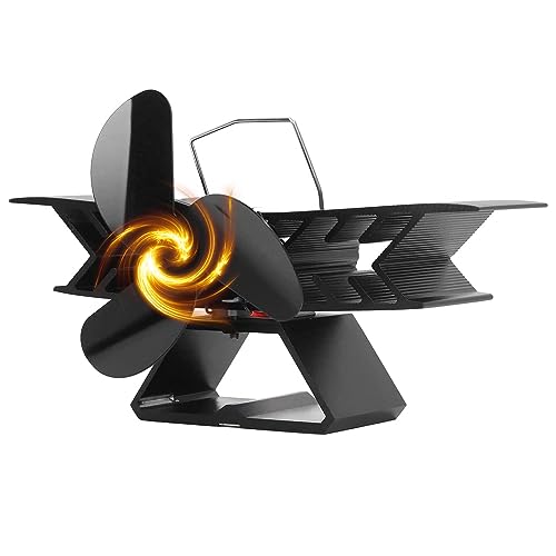 ZDHQLHJ 3-Blade Heat Powered Wood Stove Fan, Non-Electric Thermal Fireplace