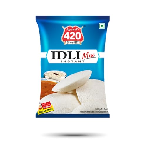 Image of Agrawal's 420 Instant Idli Mix Soft & Fluffy South Indian Breakfast | Quick & Easy No Fermentation With Healthy Features | Fresh & Pure Vegetarian Recipe, Pack of 1, 500g