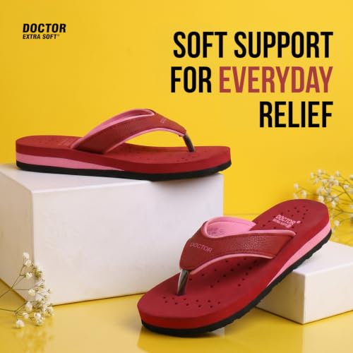 Image of DOCTOR EXTRA SOFT Care Diabetic Orthopedic Pregnancy Flat Super Comfort Dr Flipflops and House Slippers For Women's and Girl's