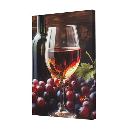 Impression sur toile vin rouge et raisins pour décorer un salon chaleureux