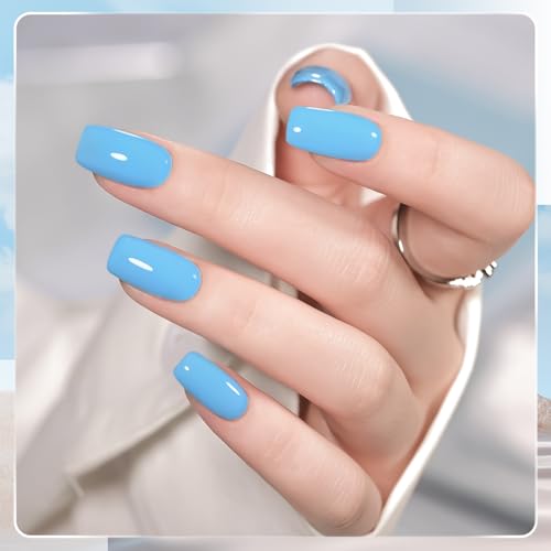 image for GAOY Blue Gel Nail Polish, 16ml Soak Off Gel Polish, UV Light Cure for