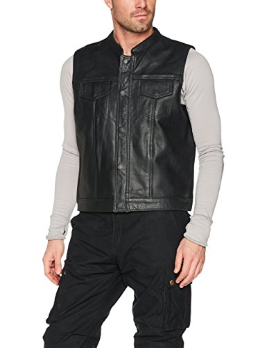 Australian Bikers Gear Veste de Moto en Cuir Noir SOA Sons of Anarchy style EU 48 (M)