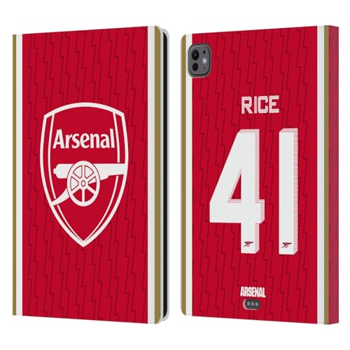 Head Case Designs Officially Licensed Arsenal FC Declan Rice 2023/24 Players Home Kit Leather Book Wallet Case Cover Compatible with Apple iPad Pro 11 M4 2024