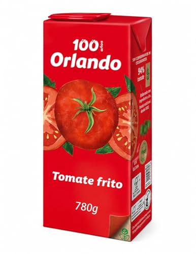 Diaz Cadenas - Orlando Tomate Frito 780 g – Pack 12 unidades, Salsa Tradicional Española Sin Gluten, Elaborada con Tomates Naturales y Sofrito de Ajo y Cebolla, Ideal para Macarrones, Arroz y Carnes