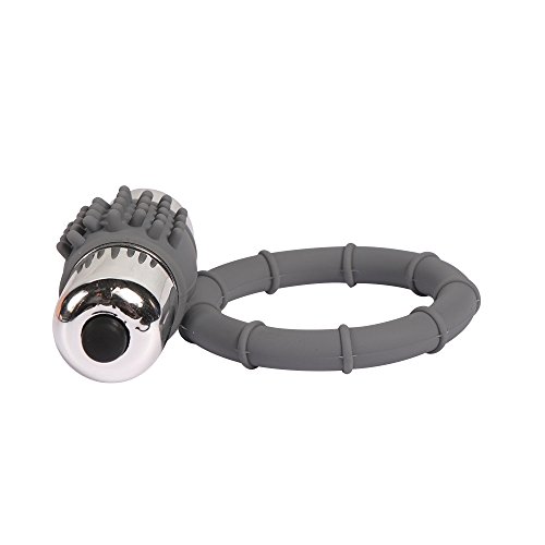 Anillo vibrante gris con motor de alta intensidad y silicona flexible 5