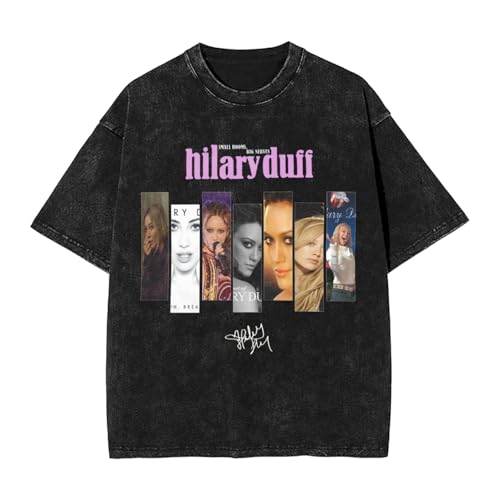 Hilary Music Duff 2026 Music Tour Men Vintage Oversized Short Sleeve Crew Neck T-Shirt Tops Casual Tee Shirt Medium