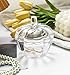 123Arts Glass Pumpkin Sugar Bowls Snack Jar Candy Dish Storage with Lid