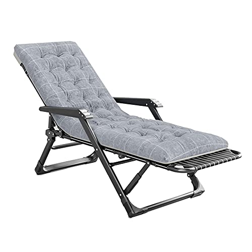 Chaise longue pliable extérieure réglable charge 180 kg avec coussin amovible pour balcon