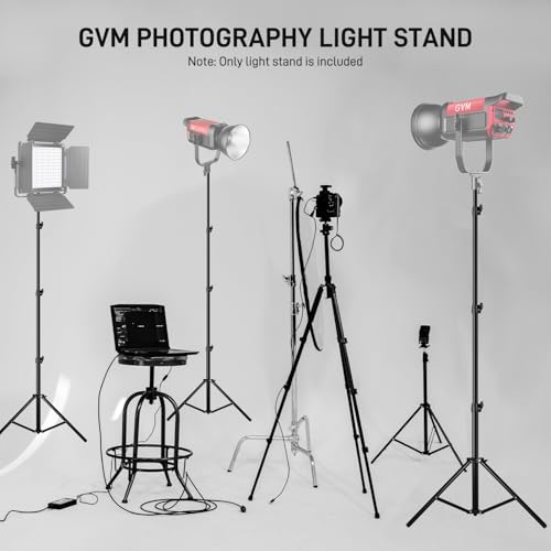 Image of GVM Photography Light Stand 75 inch /190cm, Portable Aluminum Photo Video Tripod Stand with 1 /4 inch Screw for Softbox, Photo Studio Panel Video Light, Photographic Equipments