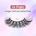 Newcally Lashes Mink Natural Look Cat Eye Wispy False Eyelashes Think Volume Long Fake Eye Lashes Pack 3D Strip Faux Mink Eyelashes 14 Pairs