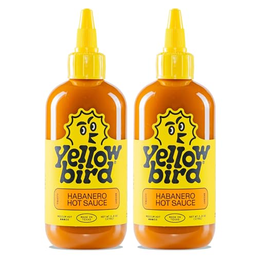 Yellowbird® Classic Habanero Hot Sauce 9.8 oz. Pantry Size (Medium Hot | 2 Bottles | Made in Texas)