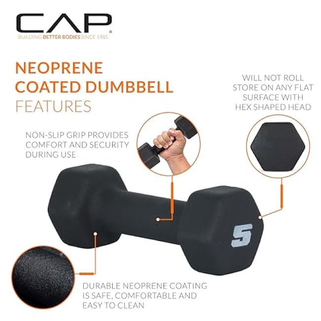 CAP Barbell Neoprene Dumbbell Weights Pairs & Sets | Multiple Colors