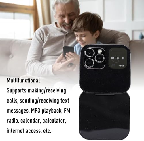 PUSOKEI 4G LTE Flip Phone Unlcoked, 4G Mini Flip Phone for Seniors, Loud Speaker, Dual SIM Slot, 1.77 Inch Screen, One Click Dialing, Bluetooth, FM Radio, 1000mAh Battery (Black) - 2