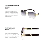 Pro Acme Rimless Rectangle Sunglasses for Men Women Hexagon Shade Eyewear Frameless y2k Glasses - Image 3