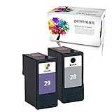Printronic Remanufactured Ink Cartridge Replacement for Lexmark 28 and Lexmark 29 for X2500 X2530 X2550 X5070 X5075 X5320 X5340 X5410 X5495 Z1300 Z1310 Z1320 Z845 (2 Pack)