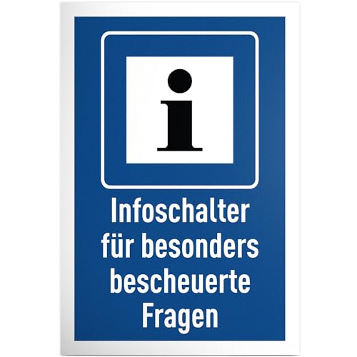 DankeDir! Infoschalter bescheuerte Fragen - 30 x 20 cm Schild - Geschenkidee Deko Partydeko Geschenk...