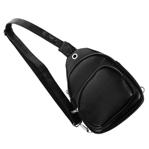 Bolso de pecho de PU para hombre, ideal para tus caminatas al aire libre y uso diario urbano