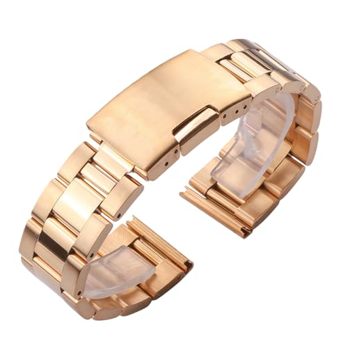 Bracelet métal bouts droits 24mm acier inoxydable massif montre homme