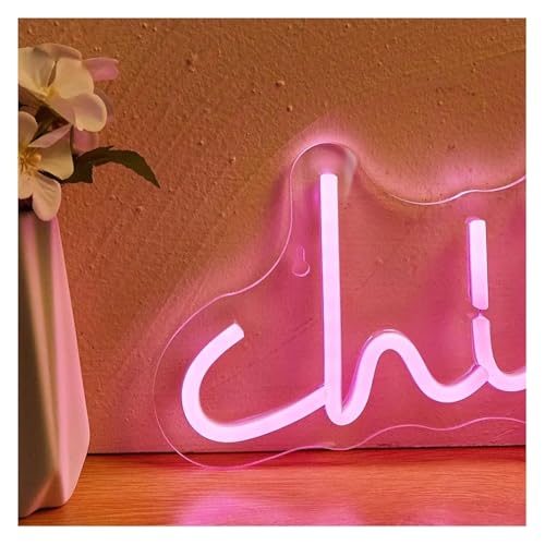 Enseigne lumineuse néon « Chill » décoration murale chambre veilleuse LED - 2