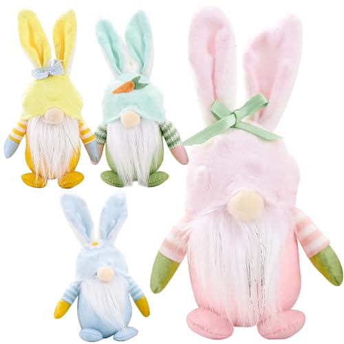 Lapin de Pâques gnome en peluche et décoration de table rustique pour fête printanière