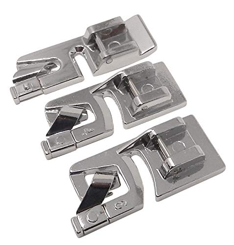 ZickZackNaehmaschine Rollsaumfuß Nähfuß (Trio) 2 mm + 4 mm + 6 mm für Veritas, Toyota, Janome, Silvercrest, Juki, W 6, Brother, Carina, AEG, Medion, Quigg, Singer, Privileg u.v.m Cover