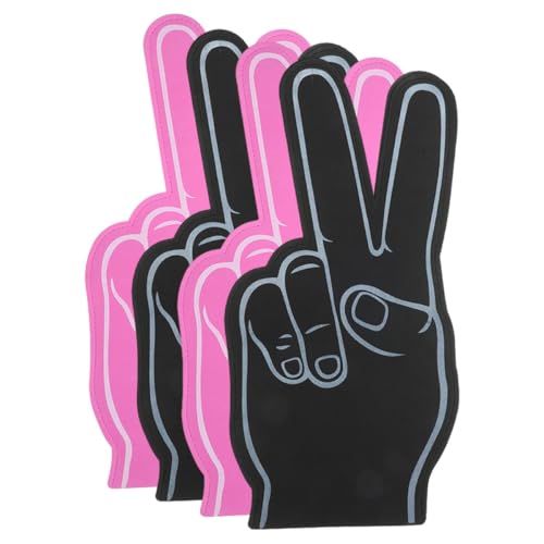 MAGICLULU 4 Piezas Dedos de Espuma para Animar Accesorios para Porristas y Fans Deportivos para Fiestas y Eventos Deportivos Colores Negro y Rosa Suaves y Cómodos para Manos