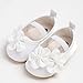 Baby Girls Dress Shoes Mary Jane Lightweight Comfortable Flat Flower Wedding Party Soft Soles Shoes（White,18 Months