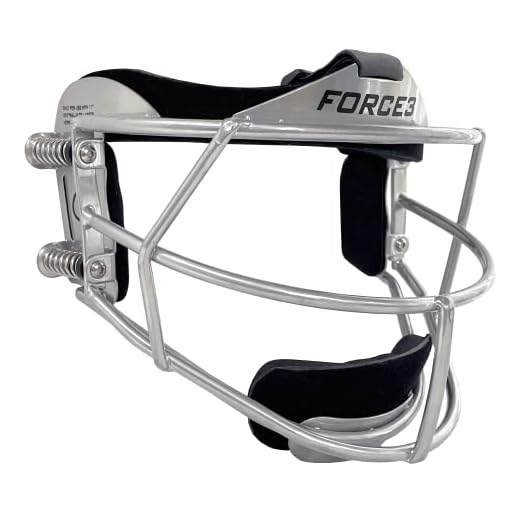 Force3 Pro Gear Softball Fielder Defender Mask (Youth, Silver)