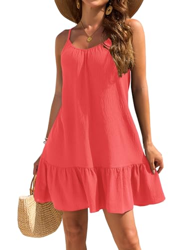 Halife Swimsuit Coverup for Women 2025 Vacation Beach Cover Ups Spaghetti Straps Bathing Suit Cover Up Sundress