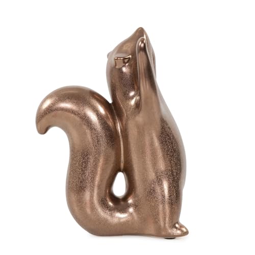 Escultura Chipmunk de cerámica con acabado metálico miniatura 3