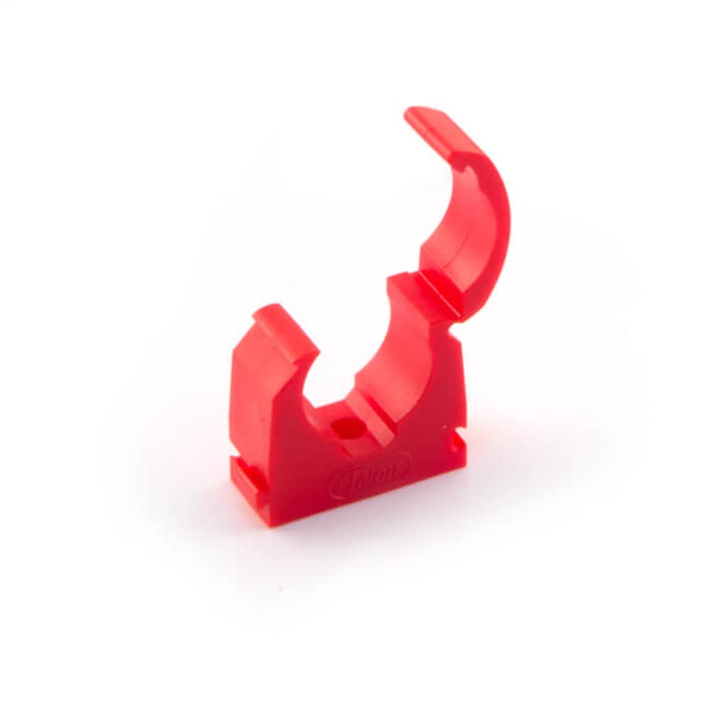 ROHANS Single 15mm HINGED Pipe Clips TS15 for PIPEWORK Black, White, Red, Yellow, Blue, Pack of 5, 10, 15, 20, 50, 100 (10, RED)