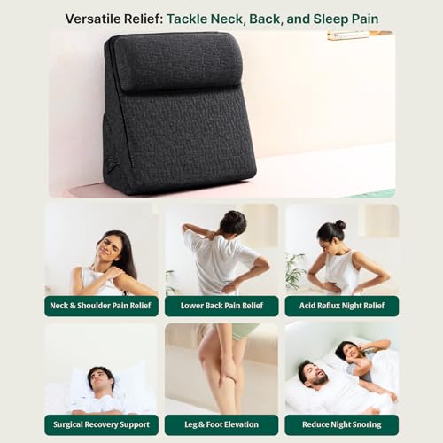 The White Willow Wedge Pillow Memory Foam & HR Foam, Wedge Pillow for Back Support Acid Reflux,Wedge Cushion for Sitting,Leg Pillow,Adjustable... - Image 3