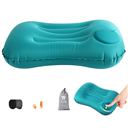 YDYSAA Aufblasbares Kissen Für Die Reise Reise Campingkissen Komprimierbar Ergonomisches Reisekissen Kopfkissen Nackenkissen Campingkissen Reisekissen Hand Drücken TPU Aufblasbare Kissen Cover
