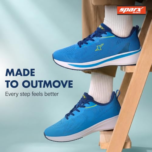 Image of SPARX Sports Running Shoes for Men - Lightweight Breathable Lace-Up Athletic Shoes with Cushioned Comfort, Shock Absorption, Durable Grip, Flexible Sole & Everyday Walking Performance
